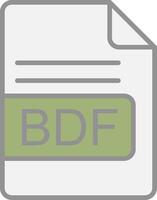 BDF File Format Line Filled Light Icon vector