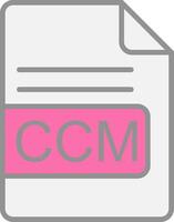 CCM File Format Line Filled Light Icon vector