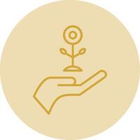Eco Care Line Yellow Circle Icon vector