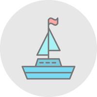 Boat Line Filled Light Icon vector