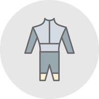 traje de neopreno línea lleno ligero icono vector