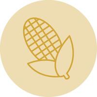 Corn Line Yellow Circle Icon vector