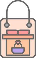 Gift Bag Line Filled Light Icon vector