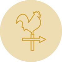 Weather Vane Line Yellow Circle Icon vector