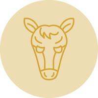 Horse Line Yellow Circle Icon vector