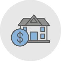 Home Value Line Filled Light Icon vector