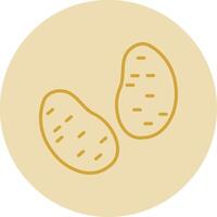 Potato's Line Yellow Circle Icon vector