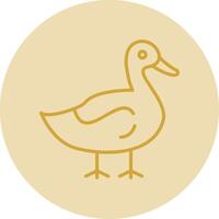 Duck Line Yellow Circle Icon vector