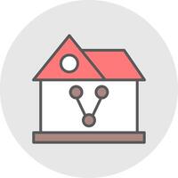 Sharing House Line Filled Light Icon vector