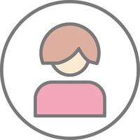 female Line Filled Light Icon vector