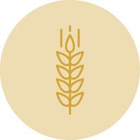 Wheat Line Yellow Circle Icon vector