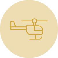 Helicopter Line Yellow Circle Icon vector