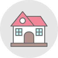 casa línea lleno ligero icono vector