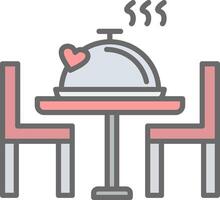 Romantic Dinner Line Filled Light Icon vector