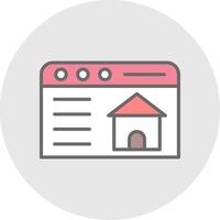 Real Estate Website Line Filled Light Icon vector