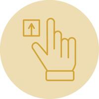 Hand Tap Line Yellow Circle Icon vector