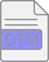 CTM File Format Line Filled Light Icon vector