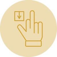 Tap Down Line Yellow Circle Icon vector
