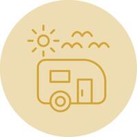 Trailer park Line Yellow Circle Icon vector