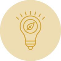 Energy Saving Line Yellow Circle Icon vector