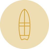 Surfer Line Yellow Circle Icon vector