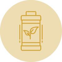 Eco Battery Line Yellow Circle Icon vector