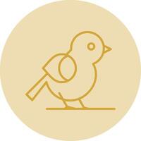 Bird Line Yellow Circle Icon vector