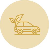 Eco Car Line Yellow Circle Icon vector