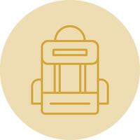 Backpack Line Yellow Circle Icon vector