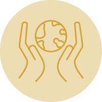 Save The World Line Yellow Circle Icon vector