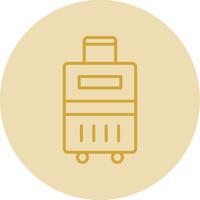 Luggage Line Yellow Circle Icon vector