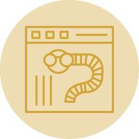 Worms Line Yellow Circle Icon vector