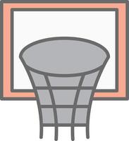 baloncesto aro línea lleno ligero icono vector