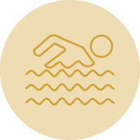 Swimming Line Yellow Circle Icon vector