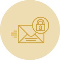 Mail Protection Line Yellow Circle Icon vector