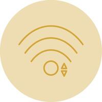 Wifi línea amarillo circulo icono vector