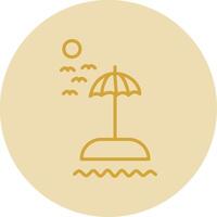 Beach Line Yellow Circle Icon vector