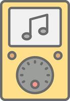 música jugador línea lleno ligero icono vector