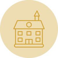 Private Guest House Line Yellow Circle Icon vector