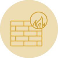 Firewall Line Yellow Circle Icon vector