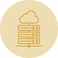 Hosting Server Line Yellow Circle Icon vector