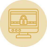 Ransomware Line Yellow Circle Icon vector