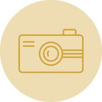 Digital Camera Line Yellow Circle Icon vector