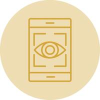 Eye Recognition Line Yellow Circle Icon vector