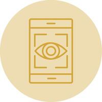 Eye Recognition Line Yellow Circle Icon vector