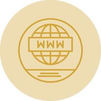 World Wide Line Yellow Circle Icon vector