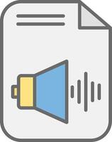 Audio File Line Filled Light Icon vector