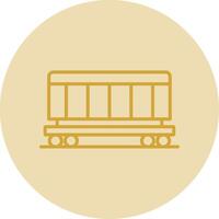 Cargo Train Line Yellow Circle Icon vector