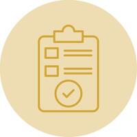 Check In Line Yellow Circle Icon vector