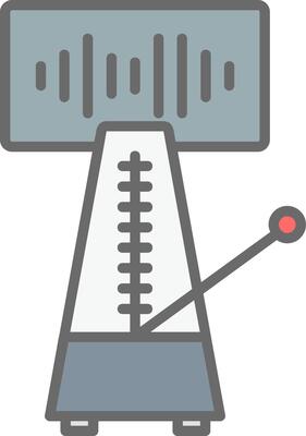 Metronome Line Filled Light Icon